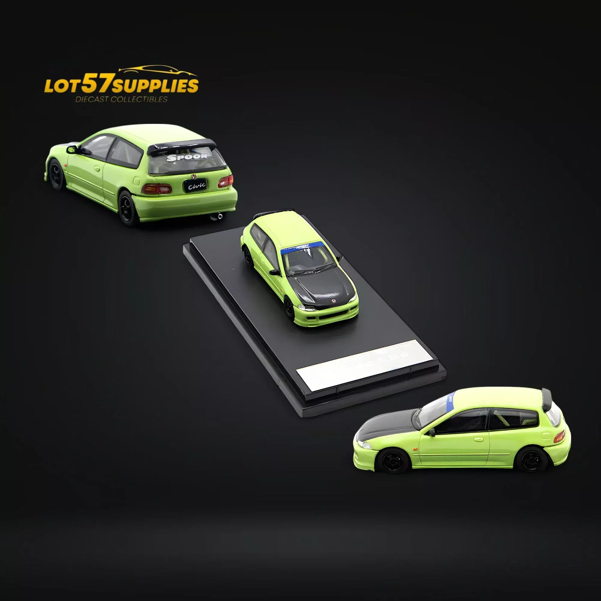 Street Weapon Honda Civic EG6 Spoon Green Livery 1:64