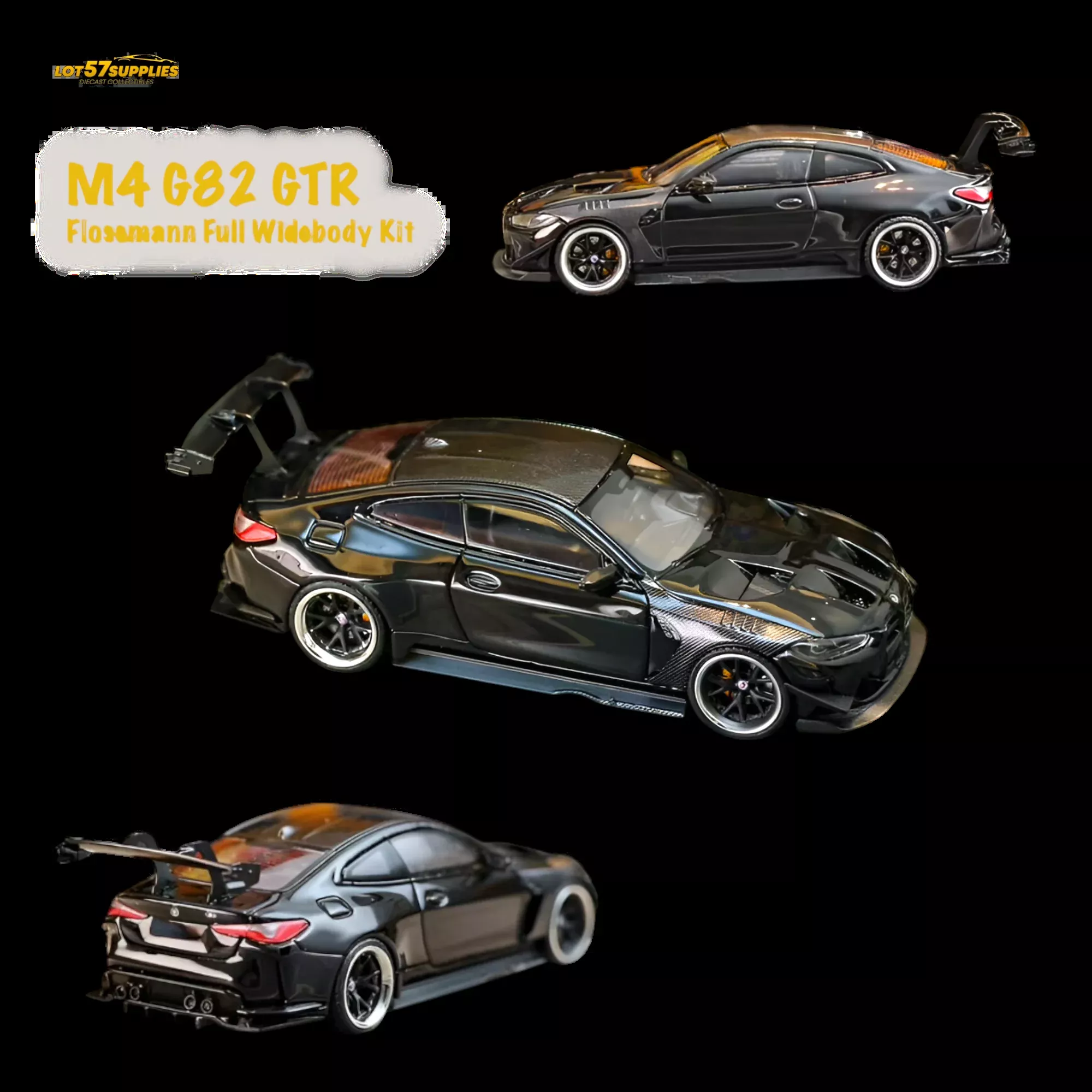 SW BMW M4 G82 Widebody Kit Bright Black 1:64