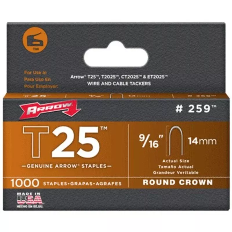 T25 Round Crown Staple By Arrow 259