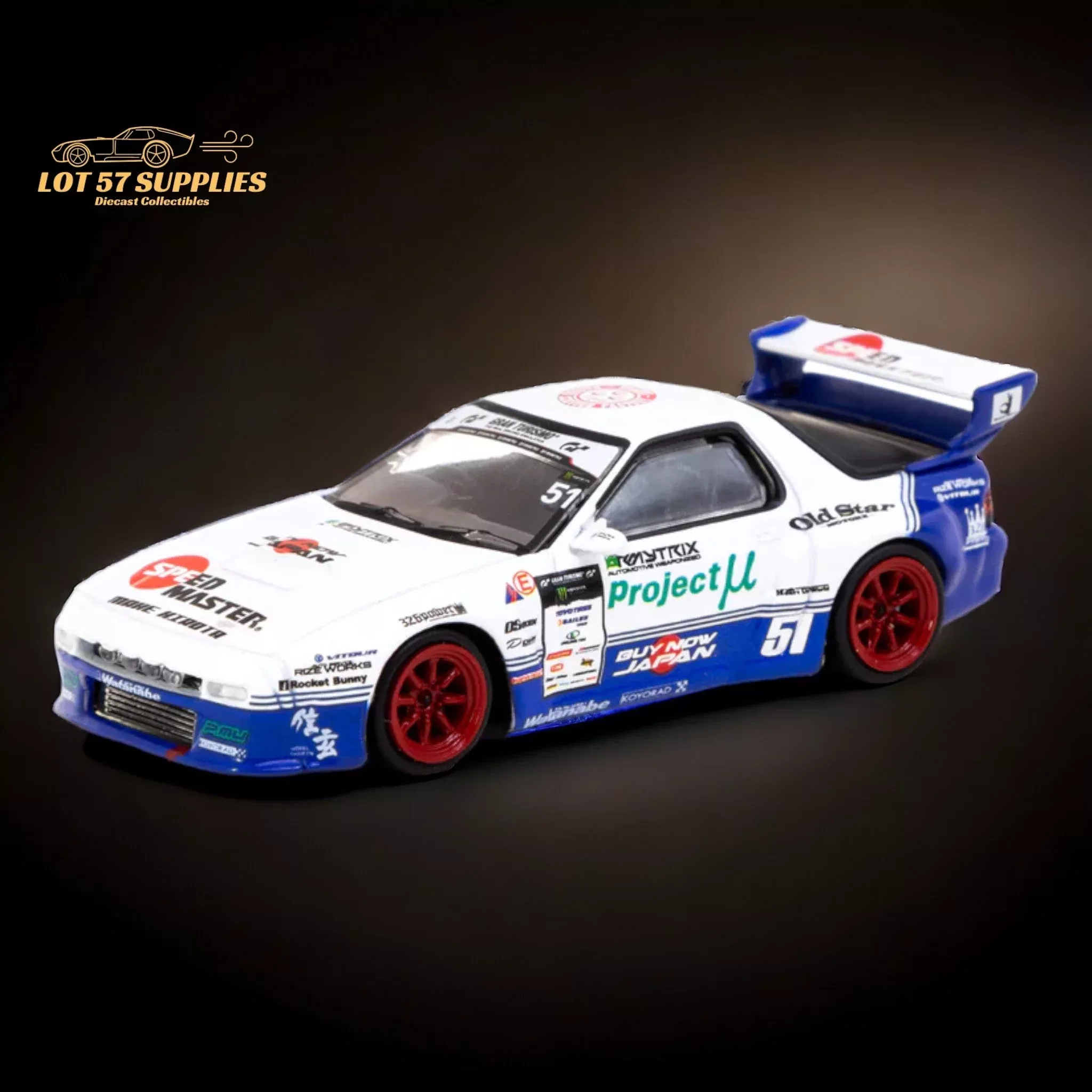 Tarmac Works Mazda RX-7 FC3S PANDEM Drift Livery 1:64