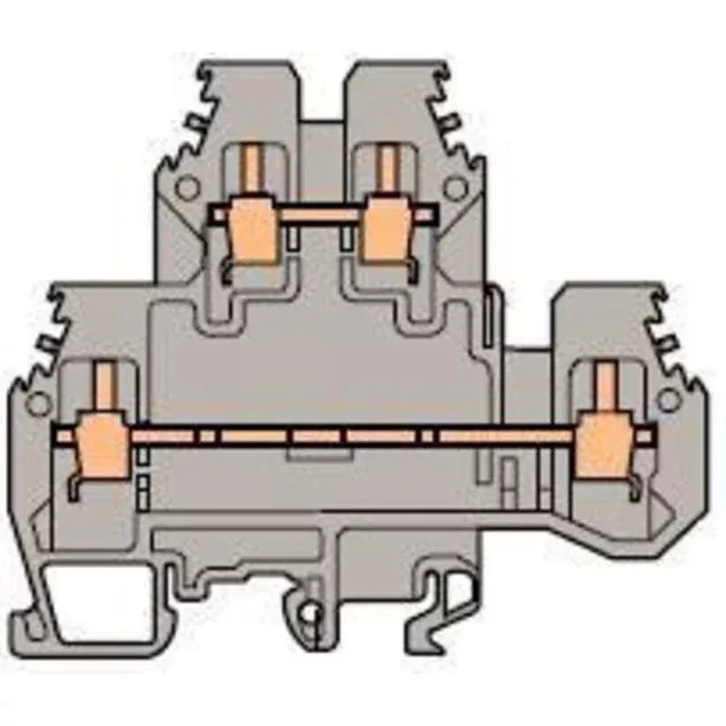 Terminal Block, Feed Through,6mm, Double Deck, Type: M 4/6.D2, Gray By Entrelec 011527122