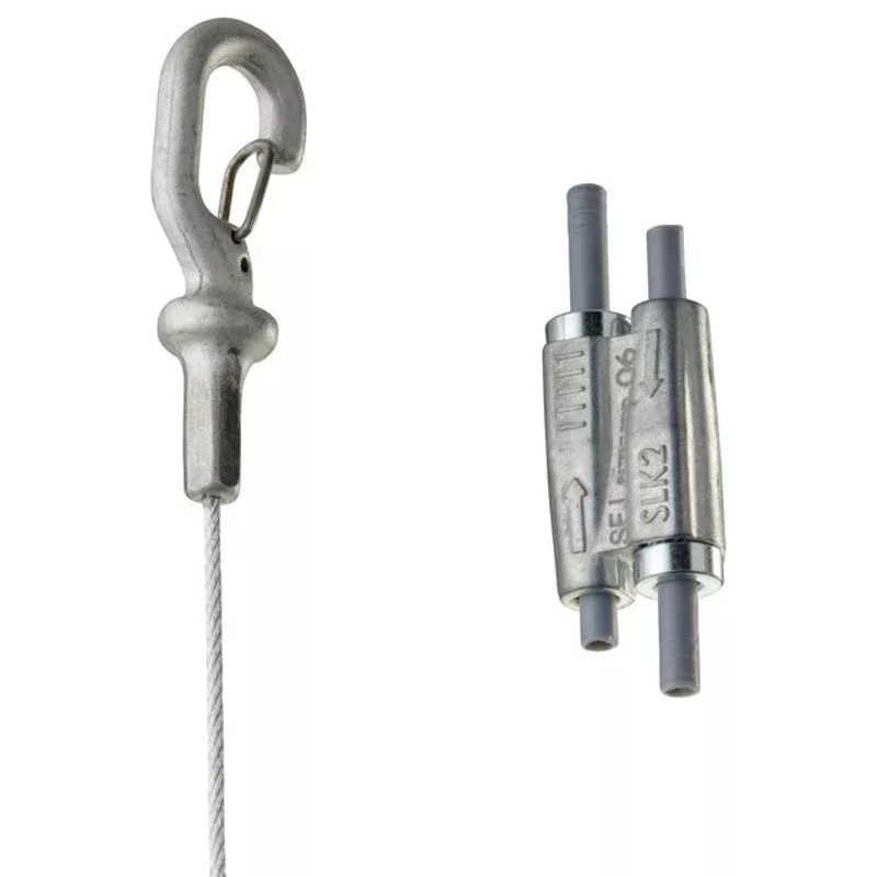 Tool-free 2mm Wire Rope Hanger Kit with Hook End-Fitting - 32.8' Long - 100LB By nVent Caddy SLK2L10