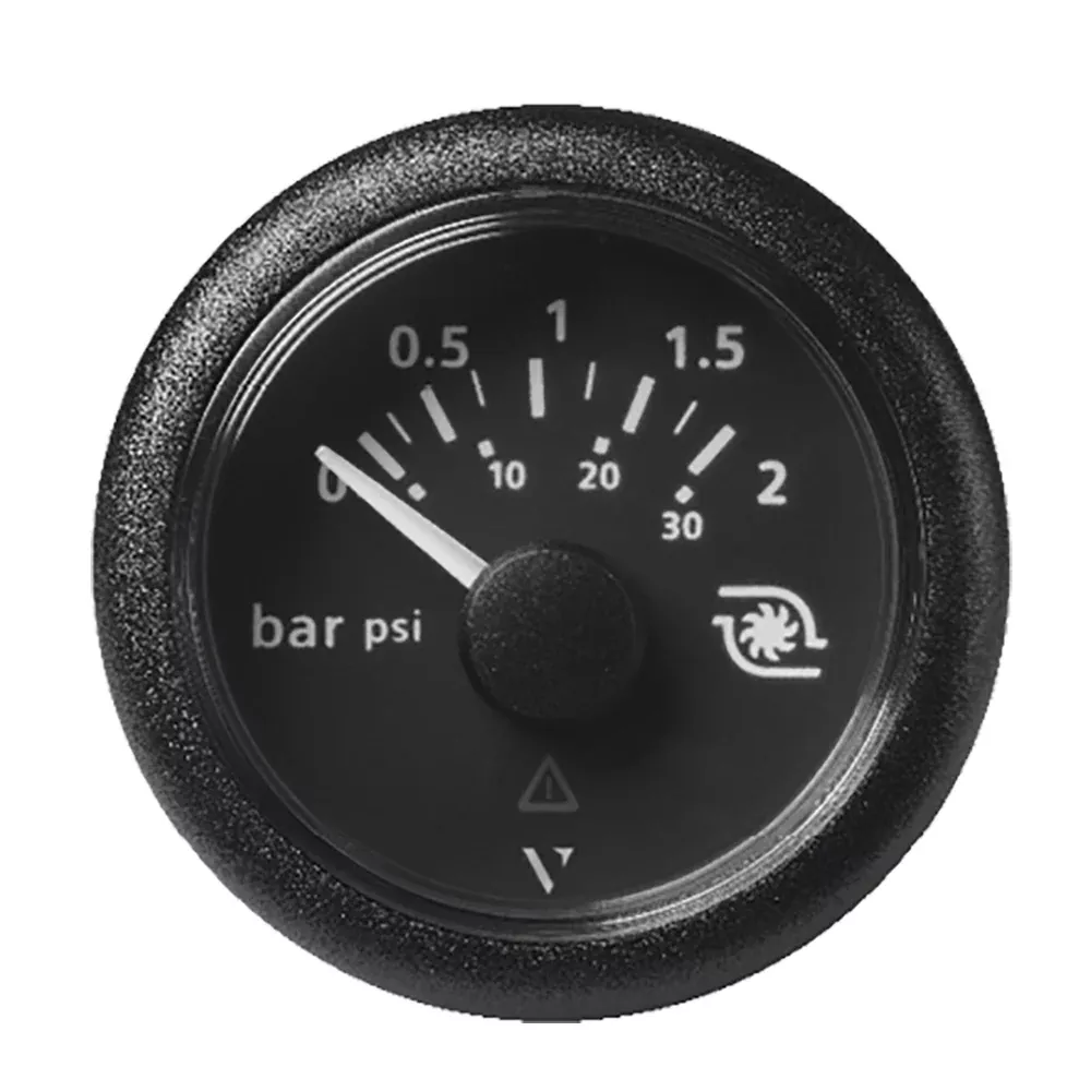Veratron 52MM (2-1/16″) ViewLine Boost Pressure Gauge 2 Bar/30 PSI – Black DialRound Bezel [A2C59514149]
