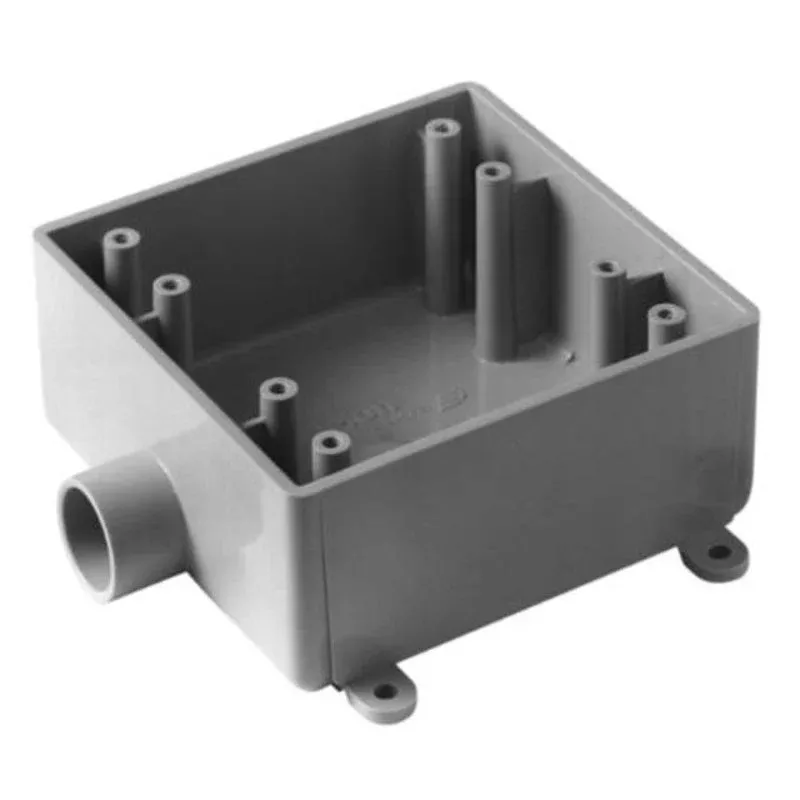 Weatherproof Box, 2FSE Type, 2 Gang, (1) 3/4″ Outlets, 1.98″ Deep, Non-Metallic By Carlon E9802E