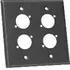 Whirlwind WP2B/1QW - Wallplate - 2 gang, black, 1 Whirlwind WCQF 1/4" jackWrite a Review