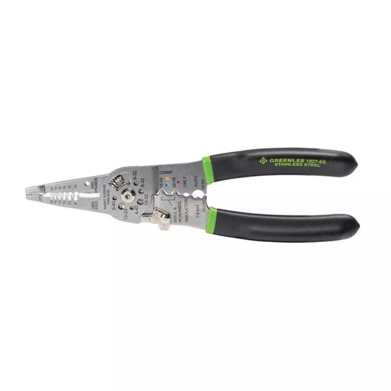Wire Stripper/Cutter/Crimper, 8 to 18 AWG By Greenlee 1927-SS