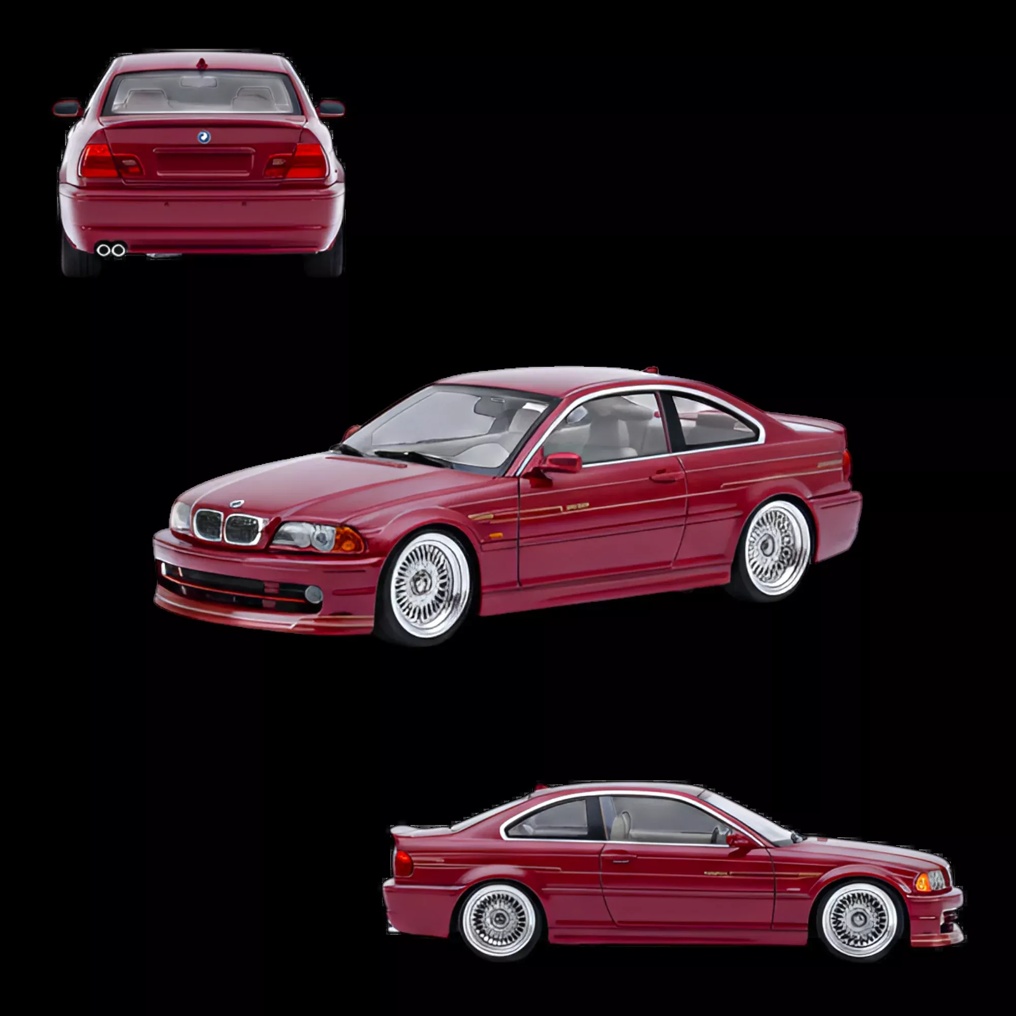 YM Model BMW E46 Alpina B3 Deep Wine Red 1:64