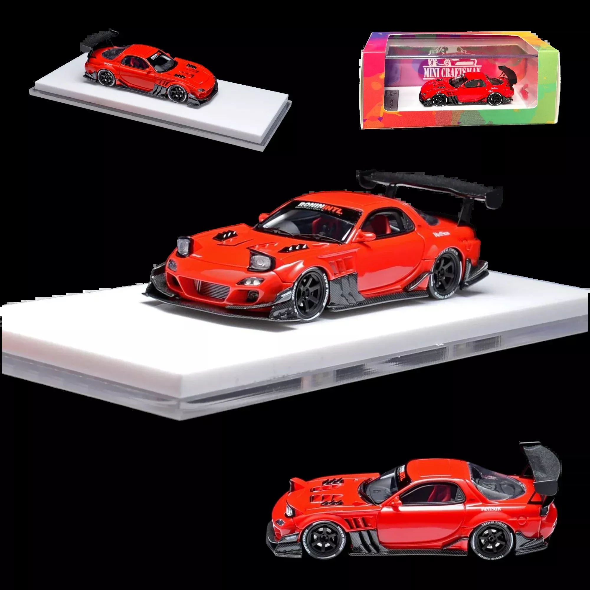 YM Model x MiniCraftsman Mazda RX-7 Modified Red 1:64